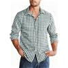 Halfword Camicia Quadri Uomo Maniche Lunghe Popeline Cotone Tradizionale Oktoberfest Botton-Down