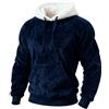 Generic Felpe con cappuccio di Natale per gli uomini inverno termico caldo pile felpa con cappuccio felpe oversize soffici pullover di Natale peluche con cappuccio maglione allentato vestibilità maglione