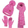 Bequemer Laden Cappello Berretto PON PON Guanti Sciarpa Donna Invernale