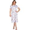 e.Femme® Camicia da Notte da Donna Kate 2348 a Maniche Corte, 100% Cotone, Bianco/Blu, 44