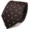 TigerTie Cravatta di design in seta a pois - Larghezza cravatta 8 cm marrone, bianco, marrone scuro Taglia unica