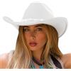 DRESHOW Cappello da Cowgirl Donna Classico con Scintillante Cintura di Strass Cappelli da Cowboy Occidentale