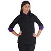 tessile astorino RICAMO 0 - Giacca Cuoca Donna - 100% Cotone - Casacca Chef per Ristorante e Cucina - Nera e Viola - Made in Italy (Large)