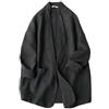 Generic Blazer Donna Blazer da Donna Oversize in Lino Giacche con Maniche A 3/4 E Revers A Tacca Cardigan Aperti sul Davanti Cappotti Blazer Larghi Stile Boyfriend da Donna Giacche Leggere Estive A Camicia