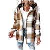 RUITOTP Camicia Donna Flanella Giacca A Quadri Camicie Lunghe Cappotto Scozzese Scacchi Shacket Autunno Inverno vestibilità Comoda
