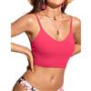 CRZ YOGA Scollo a V Longline Top Bikini | Imbottito, Coppa A-D, Taglio Corto, Spalline Regolabili Sottili, Nuoto, Costume da Bagno per Donna