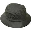 WALKER AND HAWKES - Cappello a Secchiello Hanford Unisex in Cotone Cerato Britannico 100% Oliva, Modello Millerain.