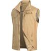 MeiLayM Uomo All'aperto Gilet Multi-Tasca Cotone Gilet da Pesca Leggero Traspirante Giubbotti Gilet vintage Casual Sport Giubbino Senza Maniche Caccia Fotografi