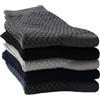 MEIION Calzini in bambù da uomo Business Mid Calf calzini piccoli calzini quadrati in fibra di bambù - comodi, traspiranti e antibatterici, Multicolore, 5 paia, 41-48