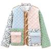 XUWEWI Giacche Trapuntate Leggere Giacca imbottita autunnale, vintage, in cotone imbottito, invernale, patchwork floreale, casual, da donna, maniche lunghe, calda(Color 2,M)