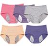 JuanNest Slip Incontinenza Urinaria Donna Lavabile, Washable Women's Anti-Urine Leakage Panties, Mutande Assorbenti Donna 5 Pack Biancheria Intima Lavabile Per Incontinenza Urinaria Femminile D,XL(55-65kg)