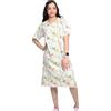 Leedya Camicia da Notte Donna Estiva, Made in Italy - Vestaglia 100% Cotone - Pigiama vestibilità Svasata e Morbida - Maniche Corte 7 Bottoni (845_Smeraldo, M)