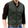 Solovedress Gilet da uomo, vintage, classico, in lana, formale, vestibilità regolare, per matrimoni