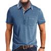 Comilaka Polo Uomo Manica Corta Cuciture a Quadri Polo con Tasca S-4XL | T-Shirt,Estiva,Casual,Maglia,Golf