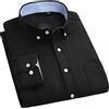 Vsadsau - Camicia da uomo, a maniche lunghe, in Oxford, tinta unita, vestibilità normale, con bottoni, spessa