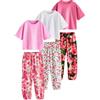 NEXT Ragazza Confezione da 3 Pigiami a Fiori Pink/Black 8 Anni