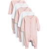 NEXT Bambina Confezione da 5 Tutine per Neonati in 100% Cotone Rosa/Bianco 3 Mesi
