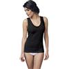 Nottingham 3 Pezzi Canottiera Spalla Larga Donna Lana E Cotone con Inserto in Pizzo Macrame' - in Lana E Cotone, Nero, XXL