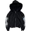 Generisch Felpa con cappuccio unisex Y2K con cappuccio in pelliccia e cerniera, in cotone, stile hip hop, punk, street rock, goth, leggera