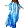 YouKD Caftano lungo da donna, estivo, bohémien, con motivo etnico, maxi abito da spiaggia, copricostume