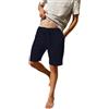 LVCBL Pantaloncini da Uomo in Tessuto di Lino, Leggeri e ariosi, vestibilità Larga, Pantaloni Corti per Il Tempo Libero, Blu Navy, XXXL