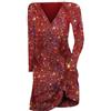 Generico Abito da Cerimonia Donna Curvy Eleganti Vestito Invernale Donna Brillantini Pizzo Mini Abito Sexy Anni 50 Vestito da Sera Donna Midi Abito da Ballo per Cocktail Party Dresses Clubwear