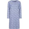 Zeitlos Camicia da notte da donna termica a maniche lunghe con fiori, bottoni e bordino, lilla., L