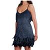 Duohropke Abito da donna anni '20 Gatsby con paillettes e frange, sexy, corto, abito da ballo con paillettes, con nappe, abito da cocktail, abito da gala, abito formale, abito da festa, costume di