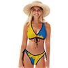 CHIFIGNO Costume da bagno sexy con bandiera ucraina girasole set 2 pezzi costumi da bagno per donne ragazze, Multicolore, S