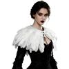 Keland Scialle con Piume Mantella Stola Nero Bianco Beige Sciarpa Costume di Halloween, S-bianco., Taglia Unica