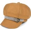 StyleBREAKER Cappello Bakerboy da Donna Con Banda di Strass e Fibbia, Tappo a Palloncino, Ottica in Feltro, Newsboy - Colore: Cammello