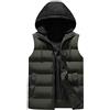 YOUTHUP Gilet da Uomo con Cappuccio Casual Inverno Caldo Outdoor Imbottito Gilet Senza Maniche, Verde, XL