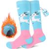 Findway Calze da Sci per Bambini,Calze Termiche per Bambini 85% Cotone Ragazzi Ragazze Calzini da Neve Traspirante Caldo Inverno All'aperto Calzini da Sci per Sci Pattinaggio Snowboard,2 Paia/3 Paia