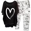 Generico Completo di Lino Donna Estivo Larghi Comodi Set Set da 2 Pezzi e Pantaloni Traspiranti Tuta Comodo Camicia + Pantaloni con Elastico in Vita Taglie Forti Completo da Passeggio Moda Tute Baggy 2025