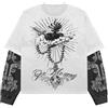 Juankrynord Maglietta da Uomo con Motivo Rapper Y2K Fake Two Emo Grunge 2000 Vintage T-Shirt a Maniche Lunghe Harajuku Street Motivo Oversize Vintage Top (Bianco Nero,L)