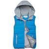 Fulidngzg Piumino Smanicato Donna 100 Grammi Invernale con Cappuccio e Zip Gilet Imbottito Trapuntato Casual Leggero Primaverile per Lavoro Sportivo,Blu,3XL
