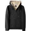Generisch Felpa con cappuccio maschile casual con cerniera con coulisse come caldo stile in due pezzi da uomo, Nero , 7XL