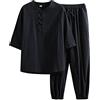 pvucpot Abbigliamento da Uomo in Puro Cotone Tai Chi Uniforme Uomo Kung Fu Abbigliamento a Maniche Lunghe Cinese Tradizionale Vestiti Tradizionali, Ampia Vestito di Sizetang