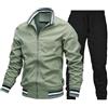Generico Tuta da uomo primaverile e autunnale, set da 2 pezzi, giacca patchwork + pantaloni da jogging