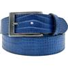 PASSIONE Cintura in vera pelle effetto COCCODRILLO, blu, outfit formale, unisex, anche taglie forti, realizzata in italia (Girovita 110cm-Lunghezza totale 125cm)