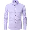 Cicilin Camicia da uomo a maniche lunghe abbottonata casual camicie elasticizzate casual casual regular slim fit camicie, 2-709, 44