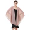 BEAUTELICATE Scialle Donna Elegante per Cerimonia Taglie Forti Chiffon Coprispalle Sheer Stola Donna per Matrimonio Estivo Sposa Abiti (Spugna Pesca, Taglia Unica)