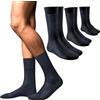 LADY·C 3 PAIA - calze pregiate DUBLO misto lana rasata corte uomo eleganti (IT, Numero, 40, 41, Regular, Regular, BLU)