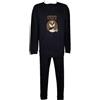CRAZY FARM Pigiama Uomo Cotone Interlock Invernale Manica Lunga Collo Serafino Pantalone e Maglia con Polsini Articolo 16014, 3031 Navy, XL