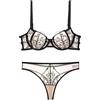 YUYUCH Set di Lingerie Trasparente Ricamato in Pizzo da Donna Simpatico Reggiseno Sfoderato con Spalline e Bralette Push up con Slip