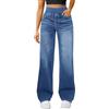 Meaunzyl Jeans Donna, Jeans Donna Vita Alta Gamba Larga Denim Elasticizzato Lavaggio Chiaro Casual Streetwear Comodi Larghi Curvy Pantaloni in Denim Tinta Unita con Tasche