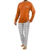 sesto senso Pigiama Uomo Cotone Lungo 100% Cotone Biancheria Invernale da Notte Pigiami Due Pezzi Lingerie Maniche Lunghe Pantaloni Lunghi M Orange 2379-29 Arancia