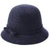 Ulalaza Cappello a Cloche in Feltro di Lana Invernale a Tesa Larga retrò con Fiore Fiocco Vintage Cappello alla Pescatora Floppy per Le Signore