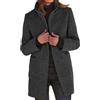 Generisch Cappotto da donna, trench, a maniche lunghe, elegante, con bottoni sottili, caldo, per le mezze stagioni, per autunno e inverno, giacca parka con colletto a risvolto, cappotto di lana per