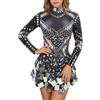 KBOPLEMQ Abito corto con paillettes Sparkly Sala da ballo Costume specchio da donna Team Sexy Palcoscenico Indossare Lusso Ballerino Vestito Compleanno Danzatrice Festa Vestito Bar Ballerina Show Wear